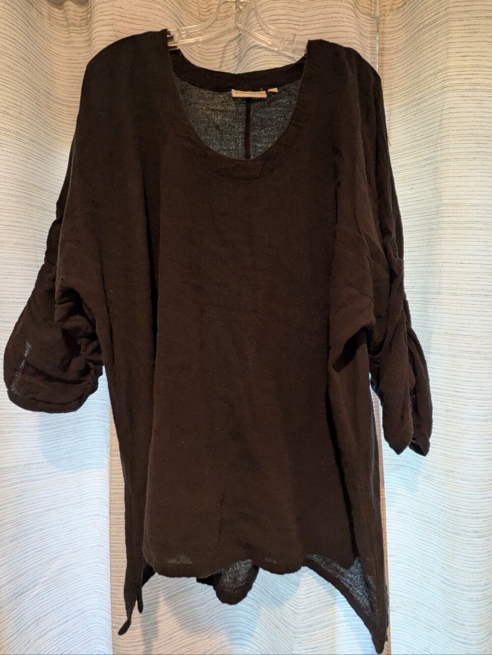 Black Scoop Neck Women's Top - Lightweight Relaxed Fit